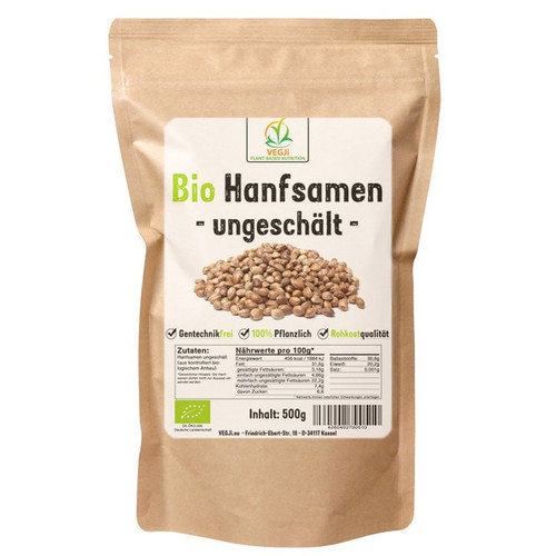 Bio Hanfsamen ungeschält kaufen – 500 g Qualität aus Bio-Anbau