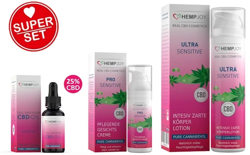 Hempjoy CBD Hanf Kosmetik – Pflege-Set mit 3 Artikeln