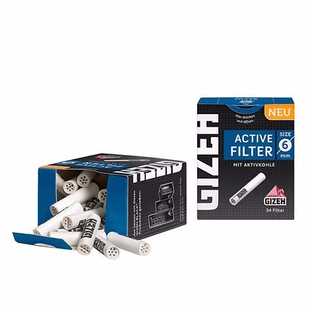 Gizeh Black Active Filter 6mm 34 Stück
